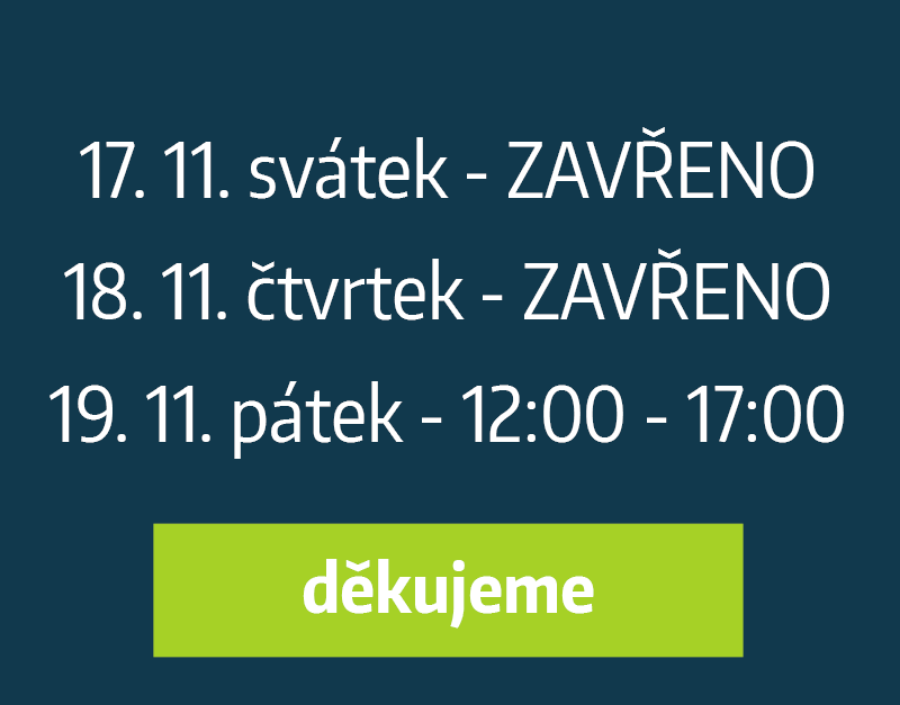 POZOR. Změna pracovní doby 18. a 19. listopadu