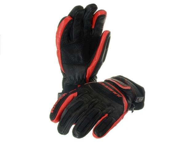Obrázek Lyžařské pánské rukavice Damani R01 - TOP celokožené (černo-červená)