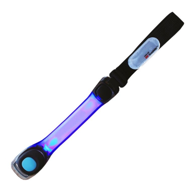 Obrázek páska na ruku s LED světlem modrá