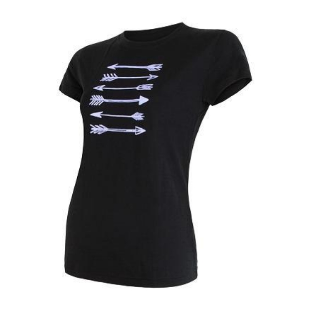 Obrázek SENSOR MERINO ACTIVE ARROWS dámské triko kr.rukáv černá