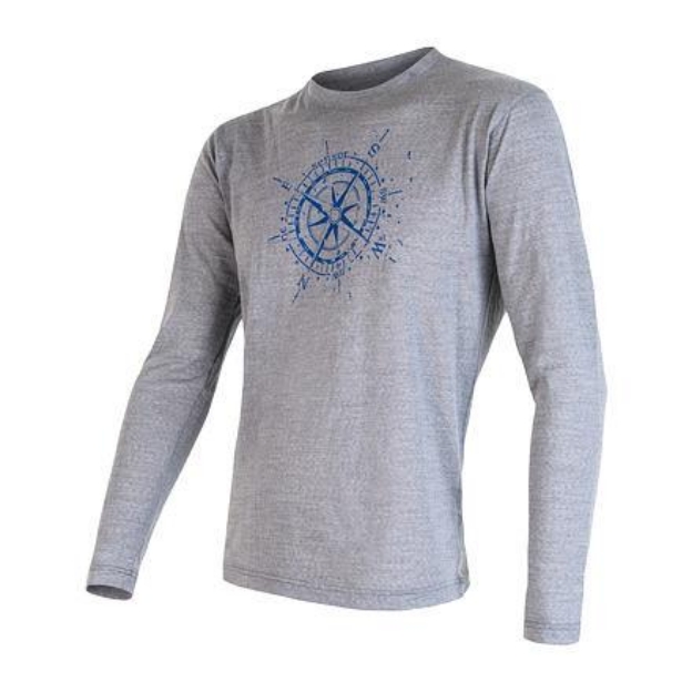 Obrázek SENSOR MERINO ACTIVE COMPASS pánské triko dl.rukáv šedá