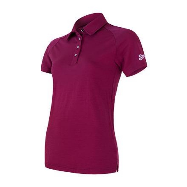 Obrázek SENSOR MERINO ACTIVE POLO dámské triko kr.rukáv lilla