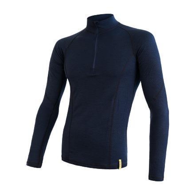 Obrázek SENSOR MERINO DF pánské triko dl.rukáv zip deep blu