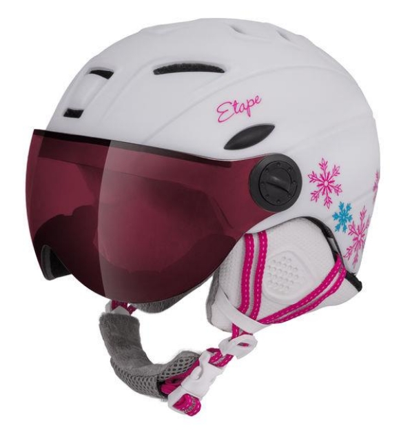 Obrázek Dětská lyžařská přilba RIDER PRO, bílá/růžová mat
