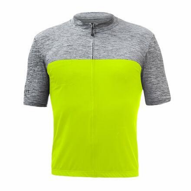 Obrázek SENSOR CYKLO MOTION pánský dres kr.rukáv celozip neon yellow/šedá