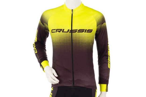 Obrázek Crussis Cyklistický dres CRUSSIS, dlouhý rukáv, černá/žlutá