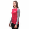 Obrázek SENSOR MERINO ACTIVE LOGO dámské triko dl.rukáv magenta/šedá