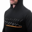 Obrázek SENSOR MERINO UPPER RJ pánská mikina klokanka černá
