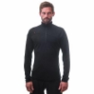 Obrázek SENSOR MERINO UPPER pánská mikina krátký zip černá