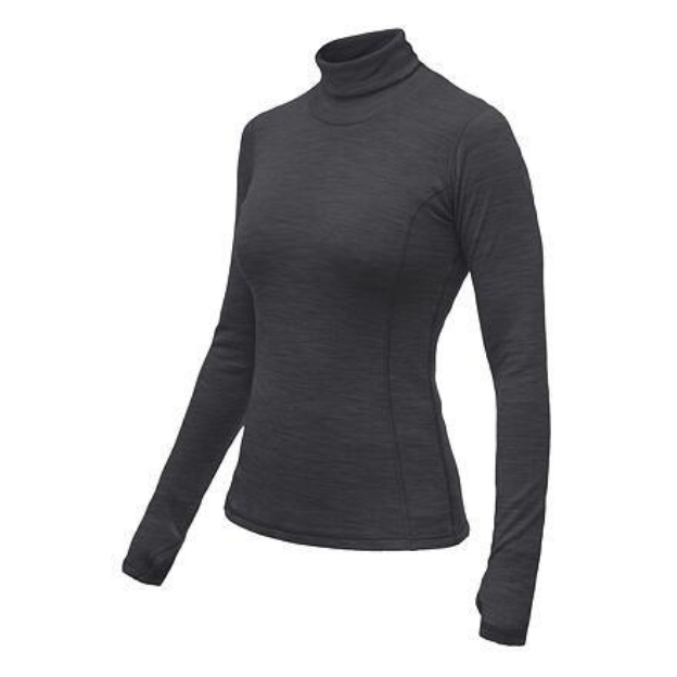 Obrázek SENSOR MERINO BOLD dámské triko dl.rukáv roll neck anthracite gray