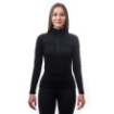 Obrázek SENSOR MERINO UPPER dámská mikina krátký zip černá