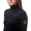 Obrázek SENSOR MERINO UPPER dámská mikina krátký zip černá