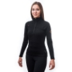 Obrázek SENSOR MERINO UPPER dámská mikina krátký zip černá