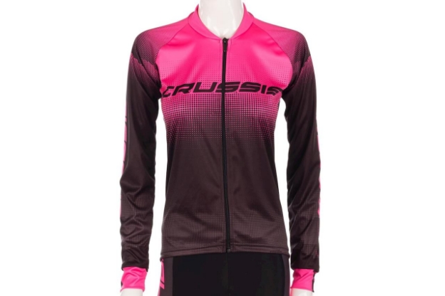 Obrázek Crussis Dámský cyklistický dres CRUSSIS, dlouhý rukáv, černá/růžová